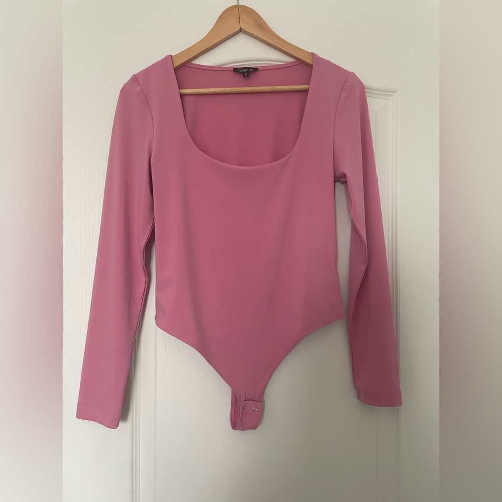 Dynamite Pink Long Sleeve Bodysuit